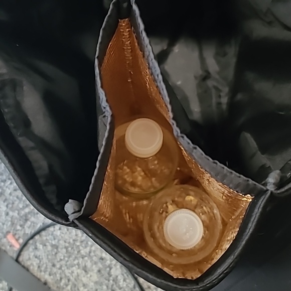 VICTORIA SECRET black/gold wine holder/cooler beach tote - Picture 3 of 6